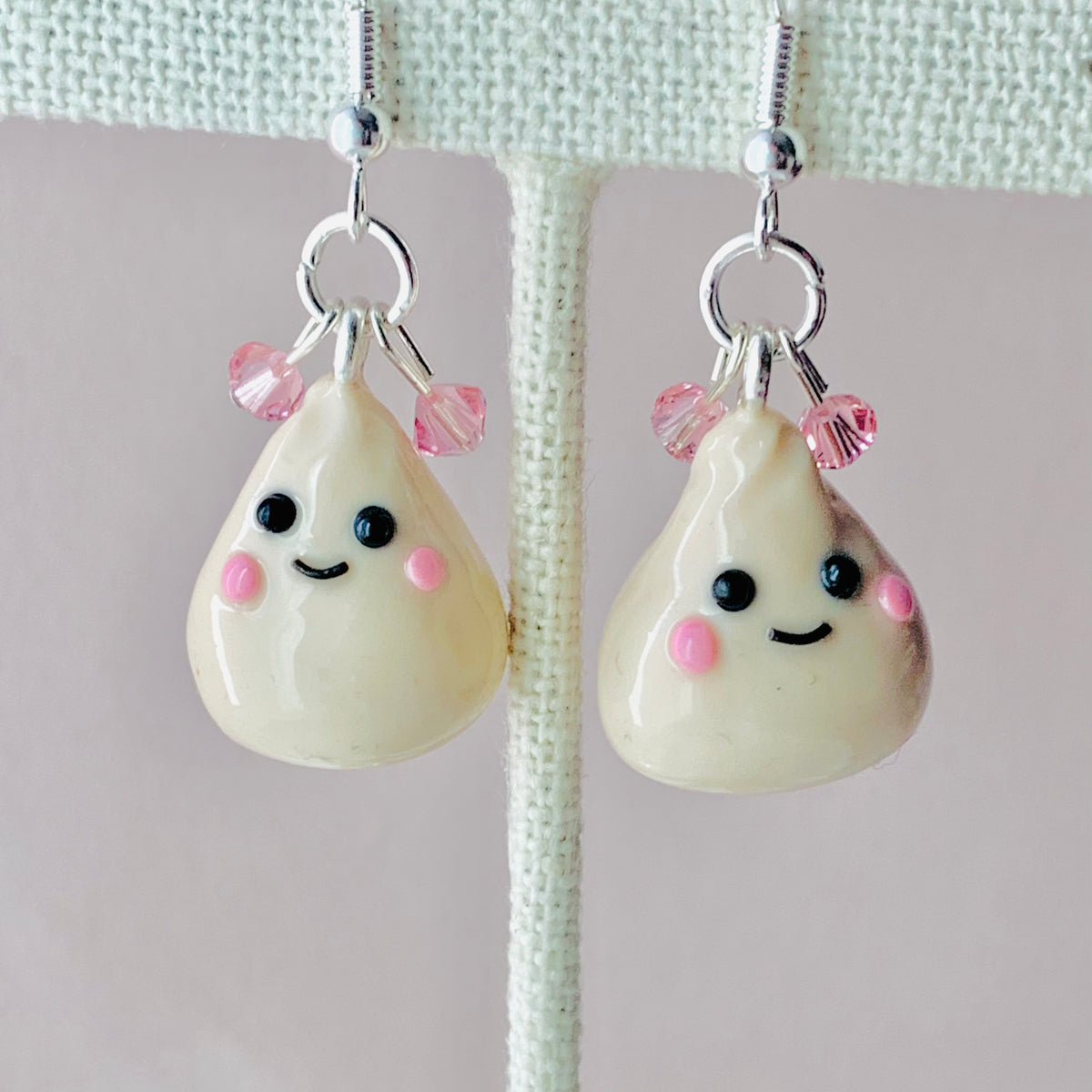 Kawaii Ghost Cat Polymer Clay Earrings