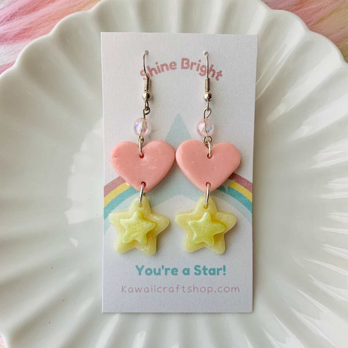 Love Letter Clay Valentine's Earrings