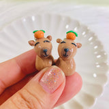 Capybara Clay Earrings