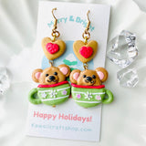 Cozy Bear Latte Holiday Clay Earrings