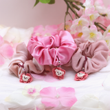 Sakura Bear Clay Charm Scrunchies by Kawaii Craft Shop