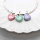 Mom Heart Clay Charm Bracelet by Kawaii Craft Shop