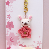 Sakura Bunny Clay Charm by Kawaii Craft Shop