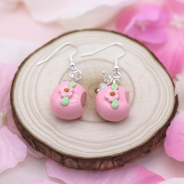 Sakura Mochi Clay Earrings Pink by Kawaii Craft Shop