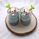 Clay Bear Bunny Sprout Mini Terrariums by Kawaii Craft Shop