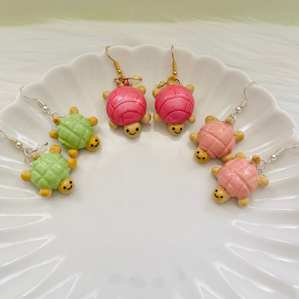 Turtle Bun Clay Earrings