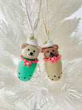 Boba Bear Christmas Clay Ornaments