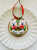 Personalized Christmas Wreath Clay Ornament