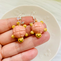 Turtle Bun Clay Earrings