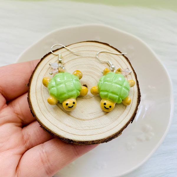 Turtle Bun Clay Earrings