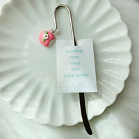 Kawaii Bookmarks with Clay Sakura or Koi Charm