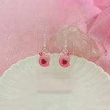Sakura Strawberry Mochi Clay Earrings